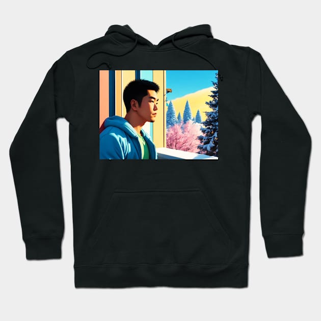 Lofi Winter Holiday Hunk 03 Hoodie by Korey Watkins